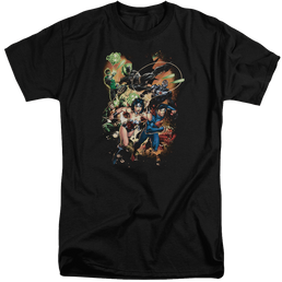 Justice League Battle Ready Men's Tall Fit T-Shirt Men's Tall Fit T-Shirt Justice League   