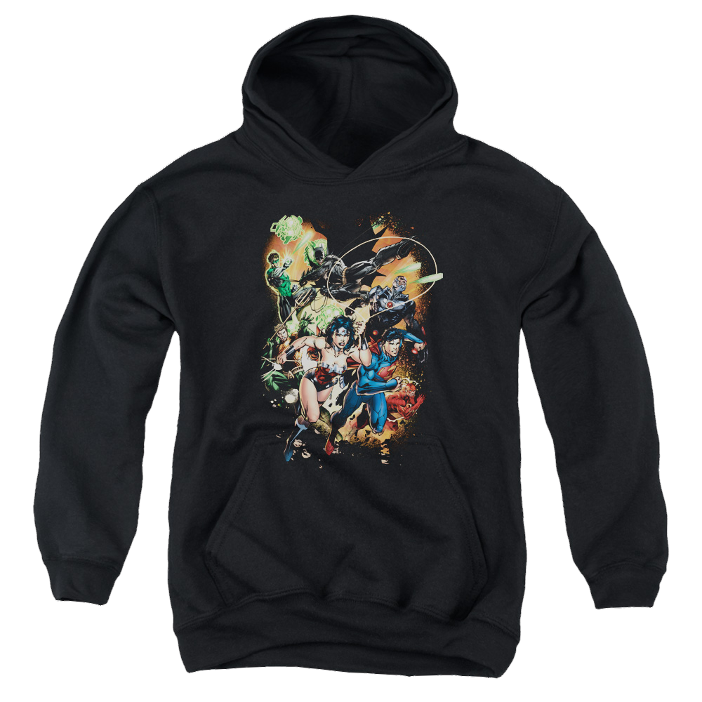 Justice League Battle Ready - Youth Hoodie Youth Hoodie (Ages 8-12) Justice League   