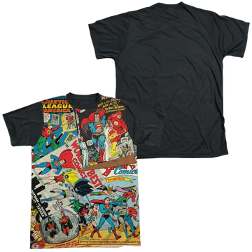 Justice League Classic Collage men's black back t-shirt