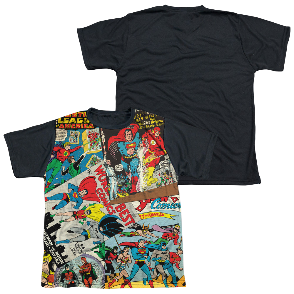 Justice League Classic Collage - Youth Black Back T-Shirt Youth Black Back T-Shirt (Ages 8-12) Justice League   