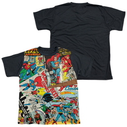 Justice League Classic Collage - Youth Black Back T-Shirt Youth Black Back T-Shirt (Ages 8-12) Justice League   