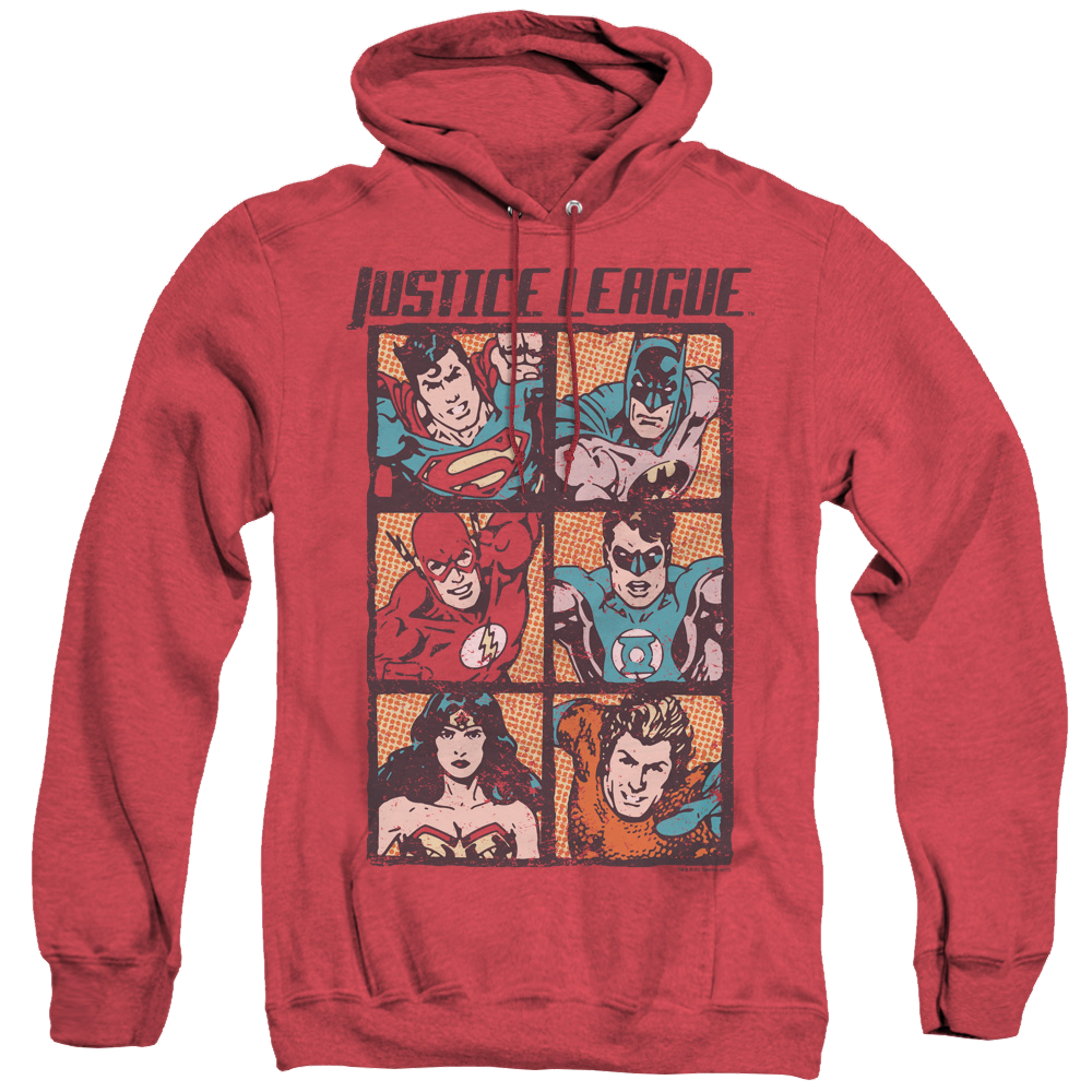 Justice League Rough Panels - Heather Pullover Hoodie Heather Pullover Hoodie Justice League   