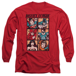 Justice League Rough Panels Men's Long Sleeve T-Shirt Men's Long Sleeve T-Shirt Justice League   