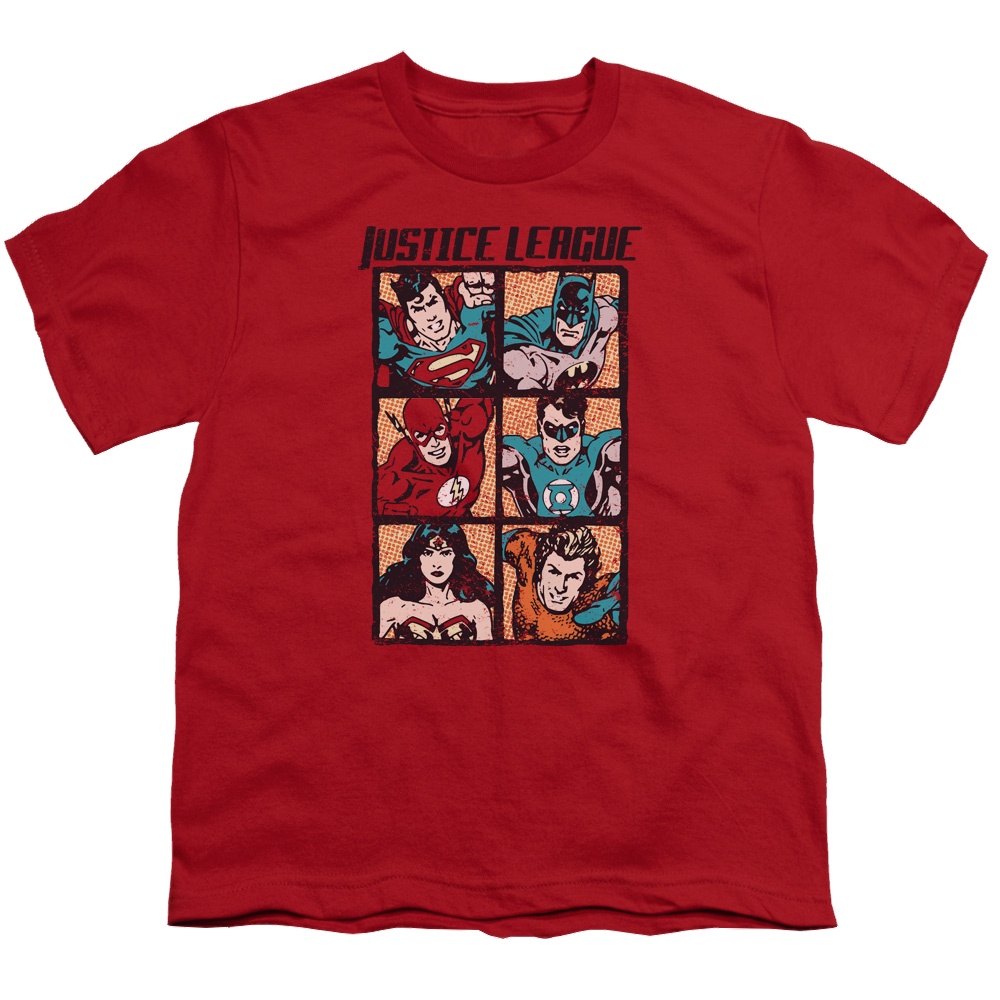 Justice League Rough Panels - Youth T-Shirt Youth T-Shirt (Ages 8-12) Justice League   