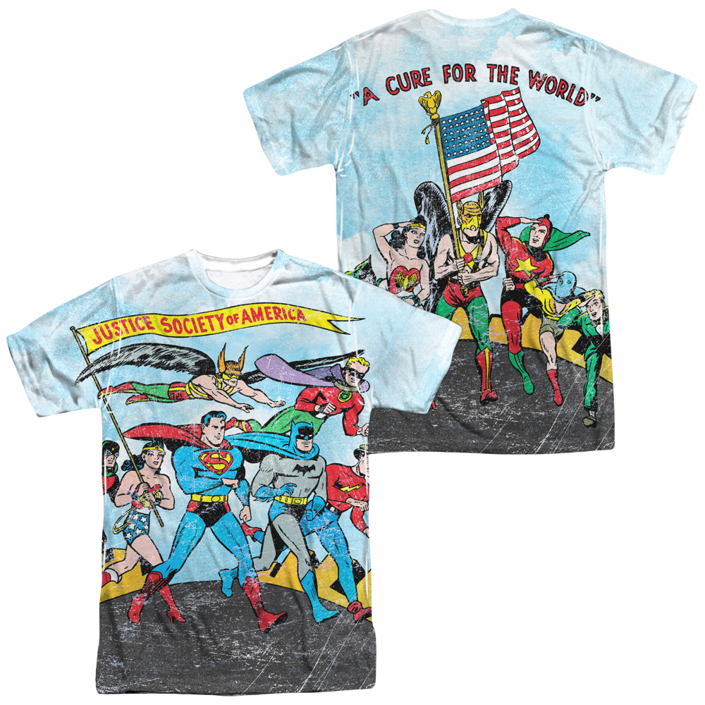 Justice League World Cure Men's All Over Print T-Shirt Men's All-Over Print T-Shirt Justice League   