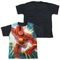 Flash, The Faster Than Lightning - Youth Black Back T-Shirt Youth Black Back T-Shirt (Ages 8-12) The Flash   