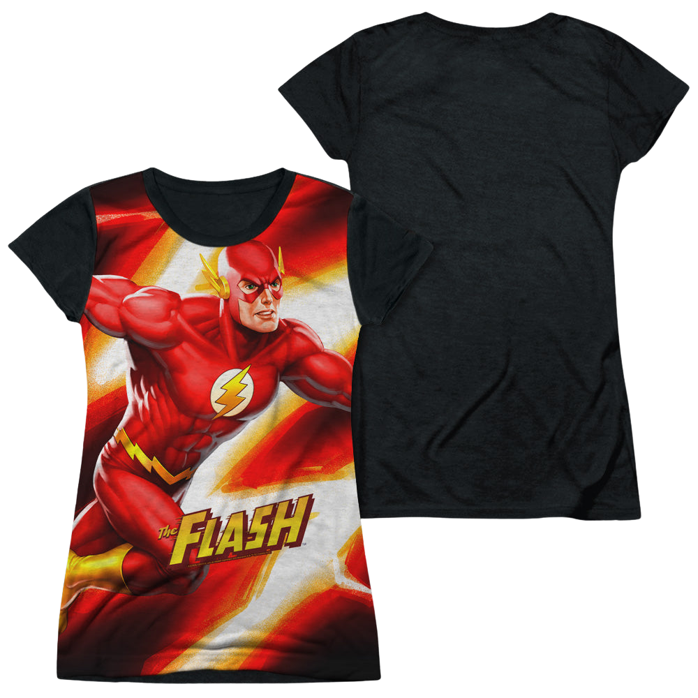Flash, The Speed Bolt - Juniors Black Back T-Shirt Juniors Black Back T-Shirt The Flash   