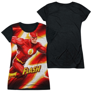 The Flash Speed Bolt juniors black back t-shirt