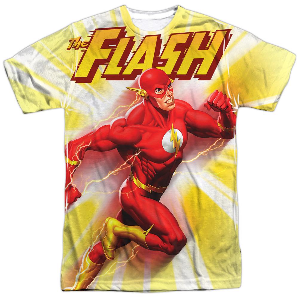 Flash - Motion Blur Adult All Over Print 100% Poly T-Shirt Men's All-Over Print T-Shirt The Flash Adult All Over Print 100% Poly T-Shirt S Multi