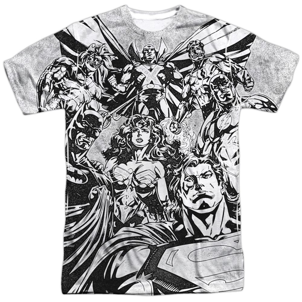 Justice League - Graphic Gathering Adult All Over Print 100% Poly T-Shirt Men's All-Over Print T-Shirt Justice League Adult All Over Print 100% Poly T-Shirt S Multi