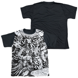 Justice League Graphic Gathering - Youth Black Back T-Shirt Youth Black Back T-Shirt (Ages 8-12) Justice League   
