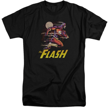Black men's tall fit t-shirt with The Flash City Run graphic