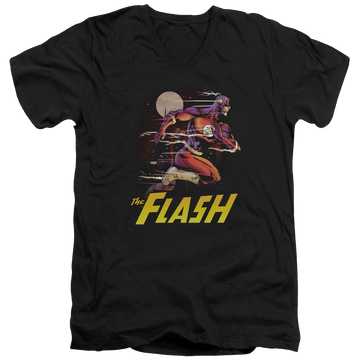Black men's v-neck t-shirt with The Flash City Run graphic