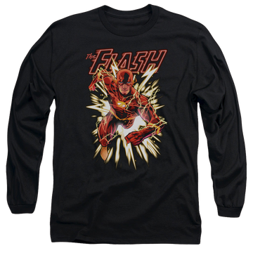 Black men's long sleeve t-shirt with Flash Glow graphic