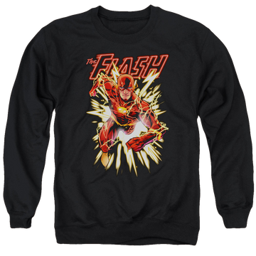 Black men's crewneck sweatshirt with Flash Glow graphic