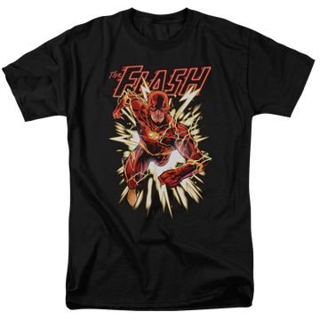 Black men's regular fit t-shirt with Flash Glow graphic