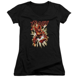 Flash, The Flash Glow - Juniors V-Neck T-Shirt Juniors V-Neck T-Shirt The Flash   