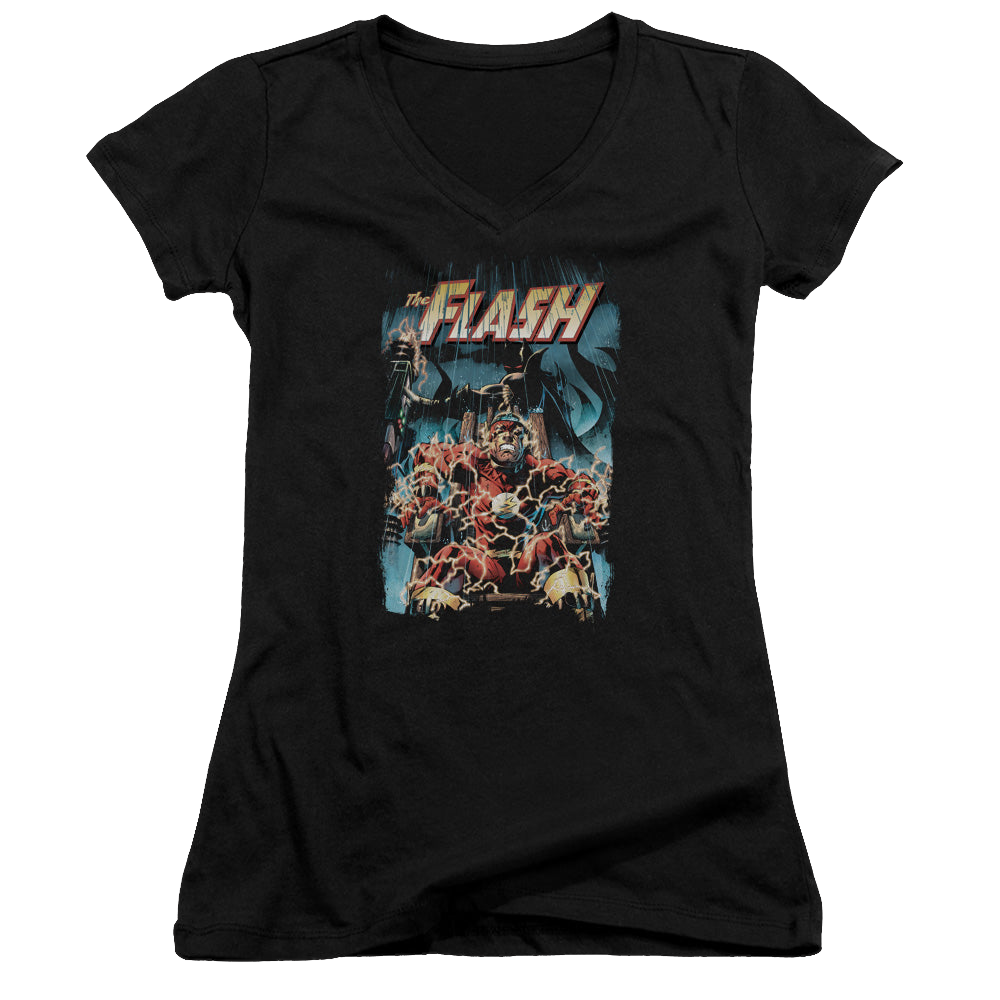 Flash, The Electric Chair - Juniors V-Neck T-Shirt Juniors V-Neck T-Shirt The Flash   