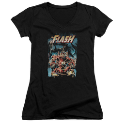 Flash, The Electric Chair - Juniors V-Neck T-Shirt Juniors V-Neck T-Shirt The Flash   