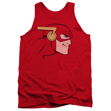Red men's tank with The Flash Cooke Head graphic