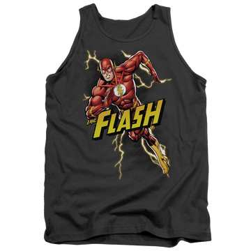 Charcoal men's tank with The Flash Bolt Run graphic