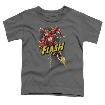 Charcoal toddler t-shirt with The Flash Bolt Run graphic