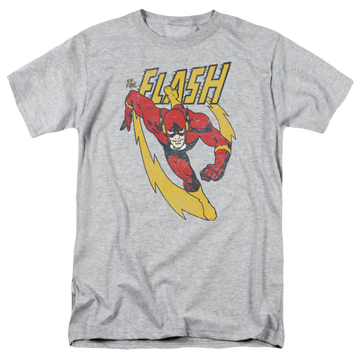 Athletic heather men's regular fit t-shirt with The Flash Lightning Trail graphic