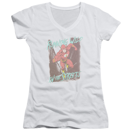Flash, The Running Wild - Juniors V-Neck T-Shirt Juniors V-Neck T-Shirt The Flash   