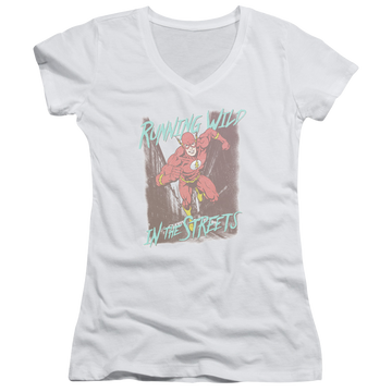 Flash, The Running Wild - Juniors V-Neck T-Shirt Juniors V-Neck T-Shirt The Flash   