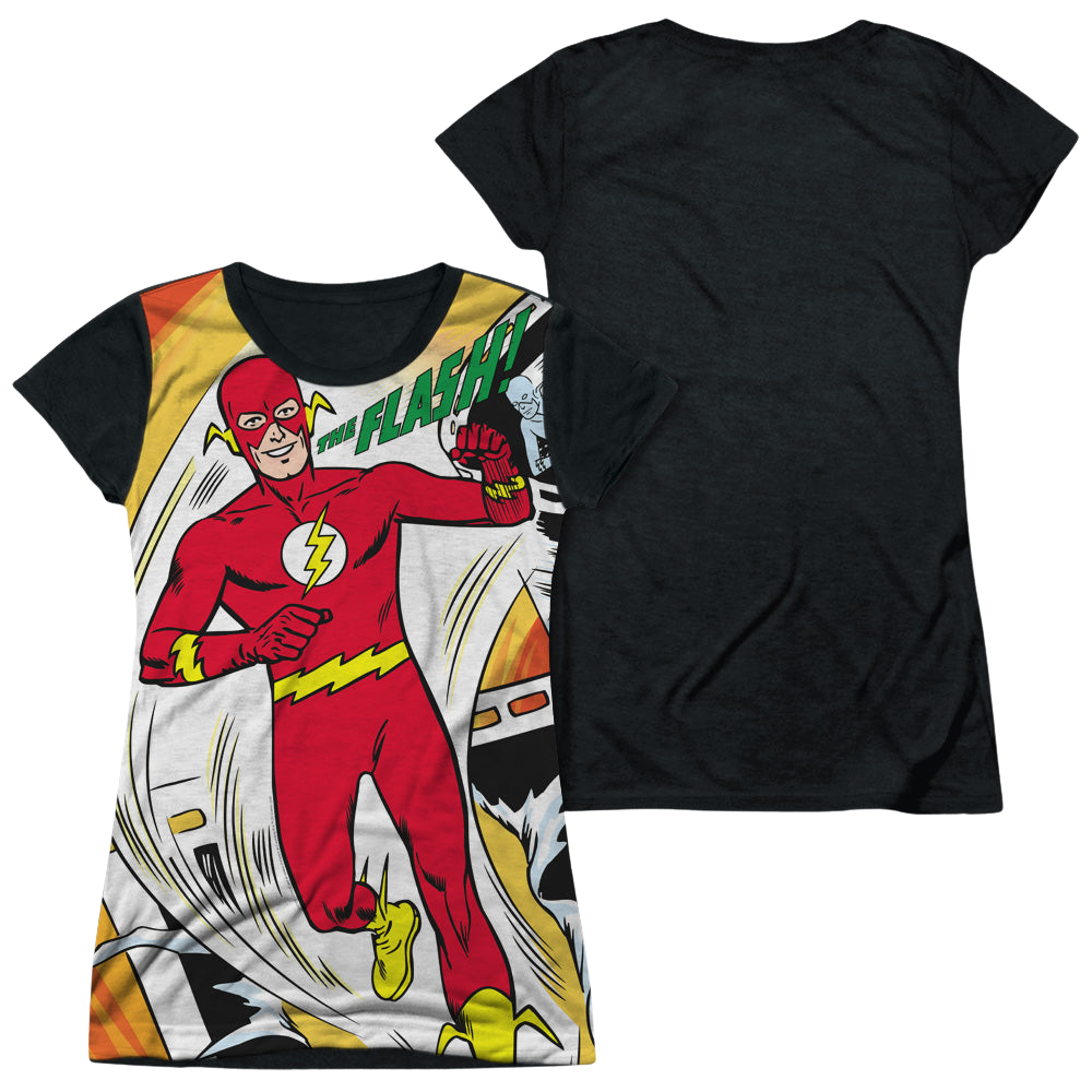 Flash, The Filmstrip - Juniors Black Back T-Shirt Juniors Black Back T-Shirt The Flash   