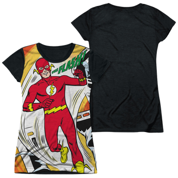The Flash Filmstrip juniors black back t-shirt