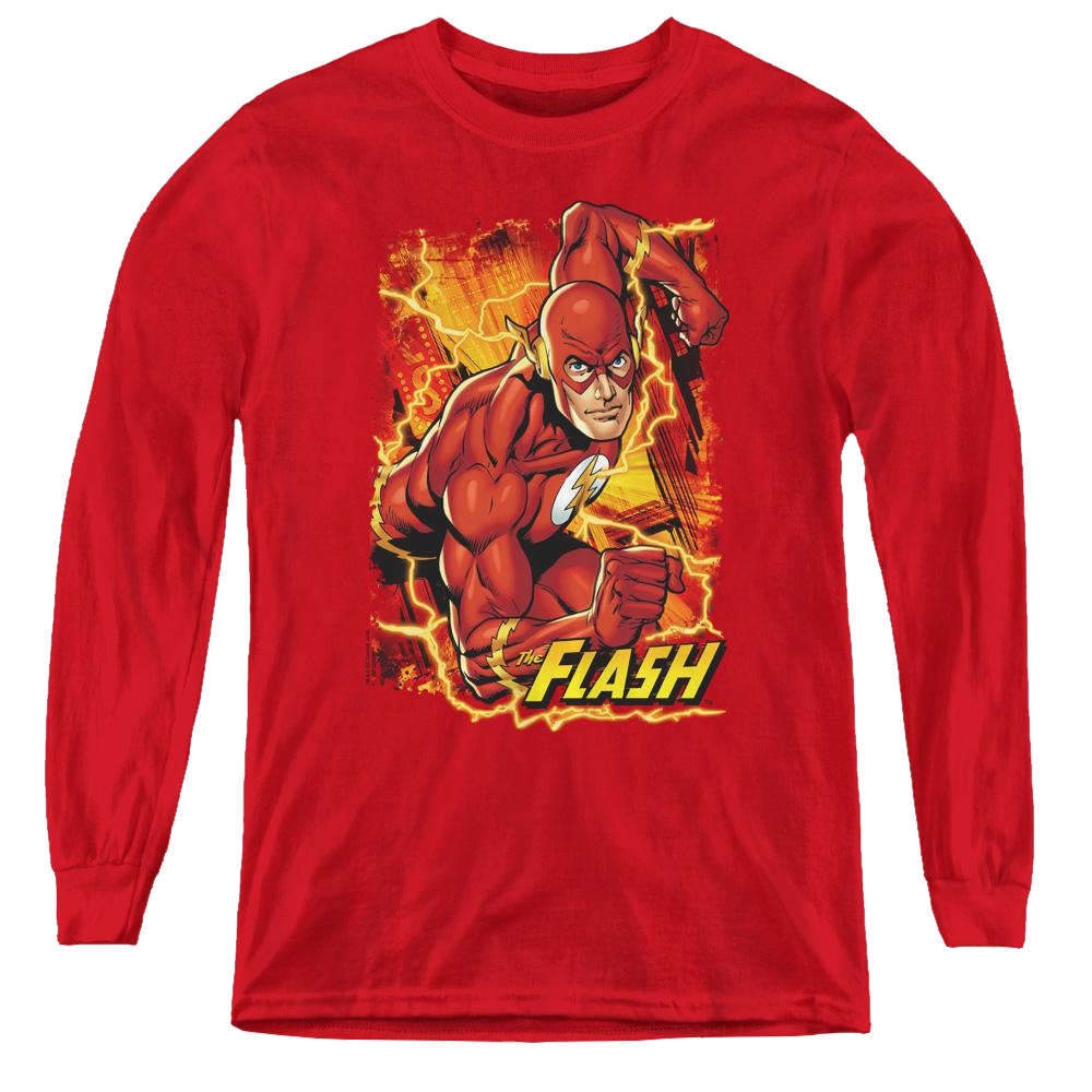 Flash, The Flash Lightning - Youth Long Sleeve T-Shirt Youth Long Sleeve T-Shirt The Flash   