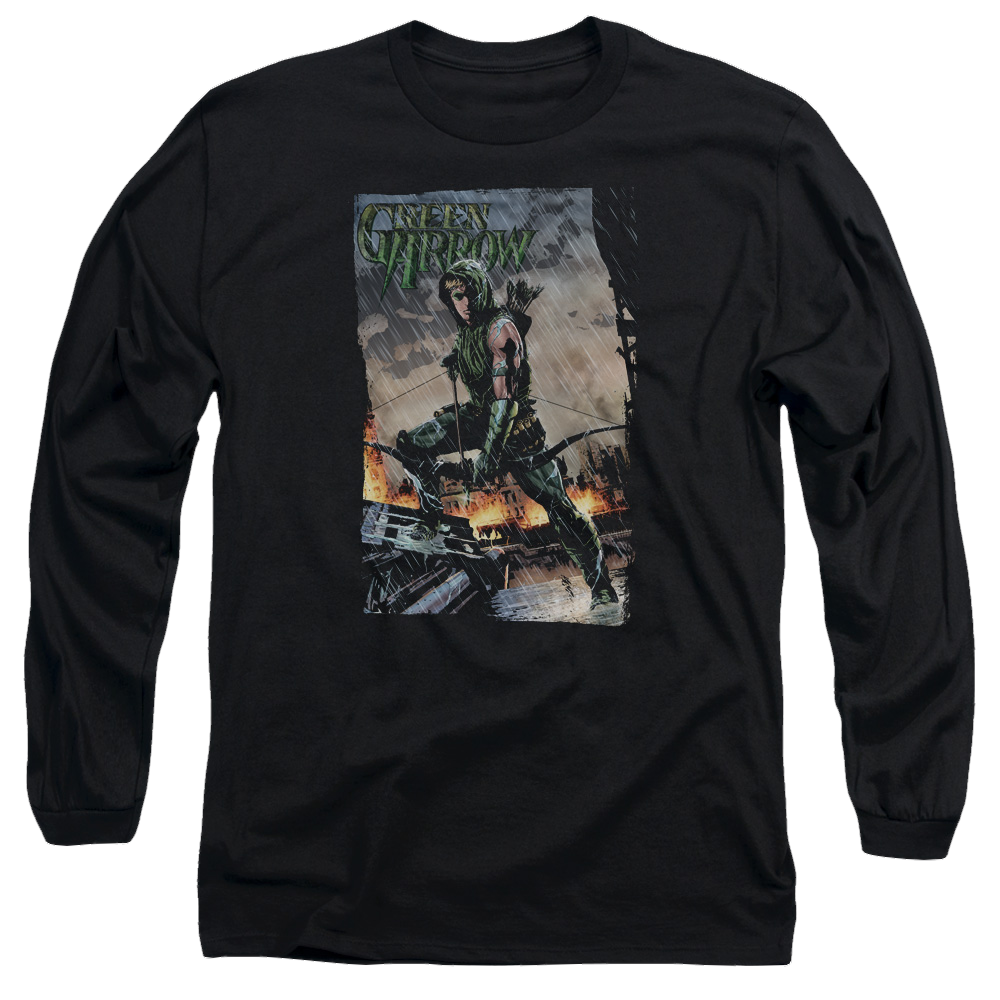 Green Arrow Fire And Rain - Men's Long Sleeve T-Shirt Men's Long Sleeve T-Shirt Green Arrow   