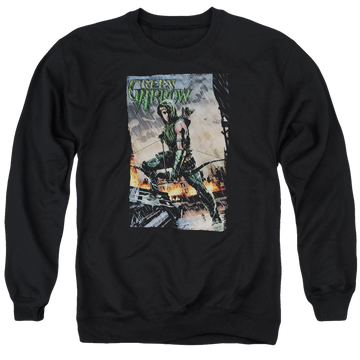 Green Arrow Fire And Rain - Men's Crewneck Sweatshirt Men's Crewneck Sweatshirt Green Arrow   