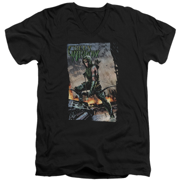Green Arrow Fire And Rain - Men's V-Neck T-Shirt Men's V-Neck T-Shirt Green Arrow   