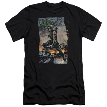 Green Arrow Fire And Rain - Men's Premium Slim Fit T-Shirt Men's Premium Slim Fit T-Shirt Green Arrow   