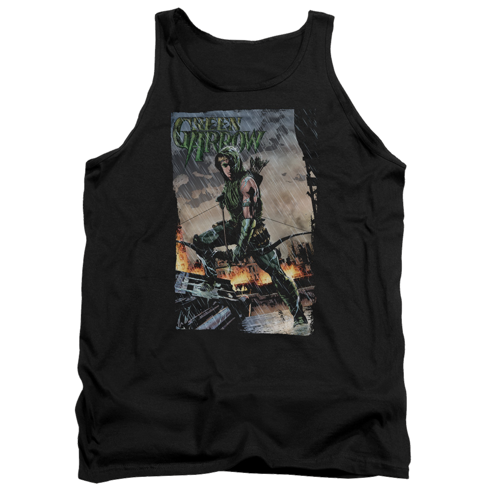 Green Arrow Fire And Rain - Men's Tank Top Men's Tank Green Arrow   
