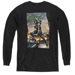Green Arrow Fire And Rain - Youth Long Sleeve T-Shirt Youth Long Sleeve T-Shirt Green Arrow   