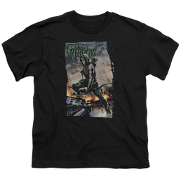 Green Arrow Fire And Rain - Youth T-Shirt Youth T-Shirt (Ages 8-12) Green Arrow   