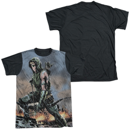 Green Arrow Rain - Men's Black Back T-Shirt Men's Black Back T-Shirt Green Arrow   