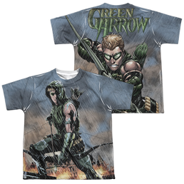 Green Arrow Rain (Front/Back Print) - Youth All-Over Print T-Shirt Youth All-Over Print T-Shirt (Ages 8-12) Green Arrow   