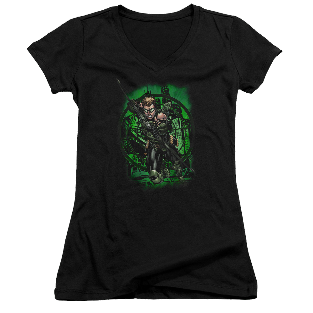 Green Arrow In My Sight - Juniors V-Neck T-Shirt Juniors V-Neck T-Shirt Green Arrow   