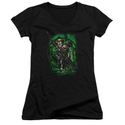 Green Arrow In My Sight - Juniors V-Neck T-Shirt Juniors V-Neck T-Shirt Green Arrow   