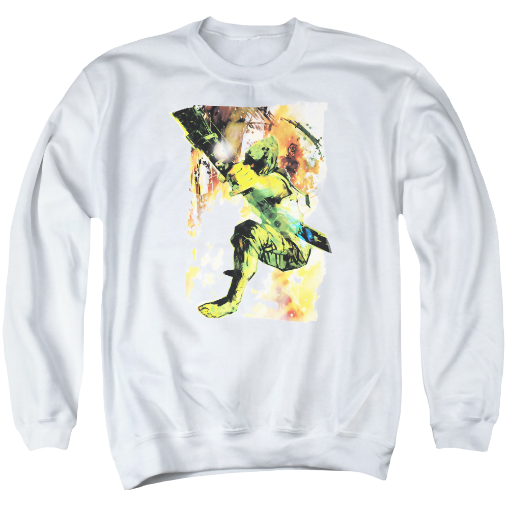 Green Arrow Painted Archer - Men's Crewneck Sweatshirt Men's Crewneck Sweatshirt Green Arrow   