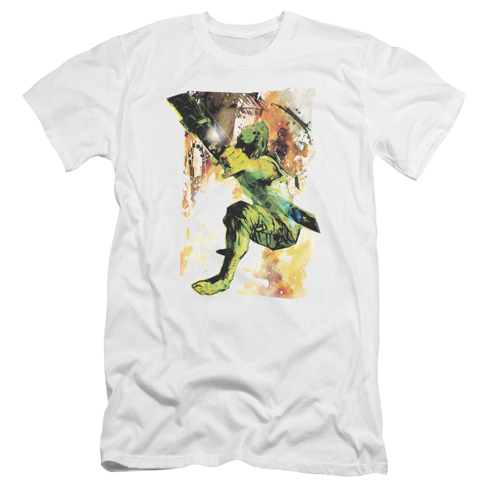 Green Arrow Painted Archer - Men's Premium Slim Fit T-Shirt Men's Premium Slim Fit T-Shirt Green Arrow   