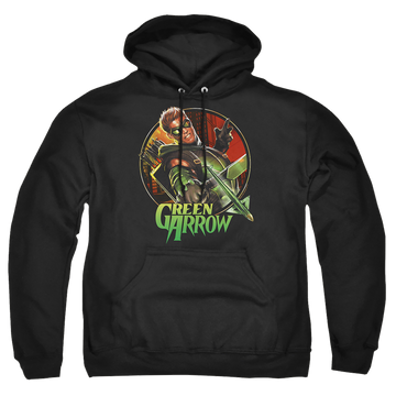 Green Arrow Sunset Archer - Pullover Hoodie Pullover Hoodie Green Arrow   