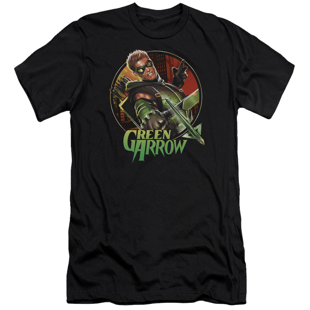 Green Arrow Sunset Archer - Men's Premium Slim Fit T-Shirt Men's Premium Slim Fit T-Shirt Green Arrow   