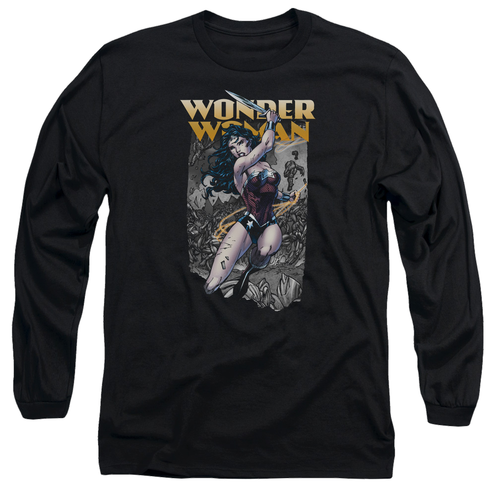 Justice League Wonder Slice Men's Long Sleeve T-Shirt Men's Long Sleeve T-Shirt Wonder Woman   