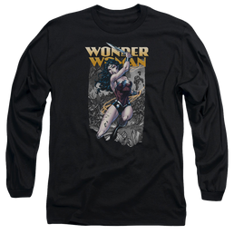 Justice League Wonder Slice Men's Long Sleeve T-Shirt Men's Long Sleeve T-Shirt Wonder Woman   