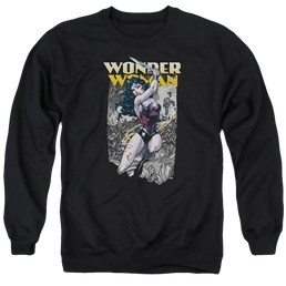 Justice League Wonder Slice Men's Crewneck Sweatshirt Men's Crewneck Sweatshirt Wonder Woman   